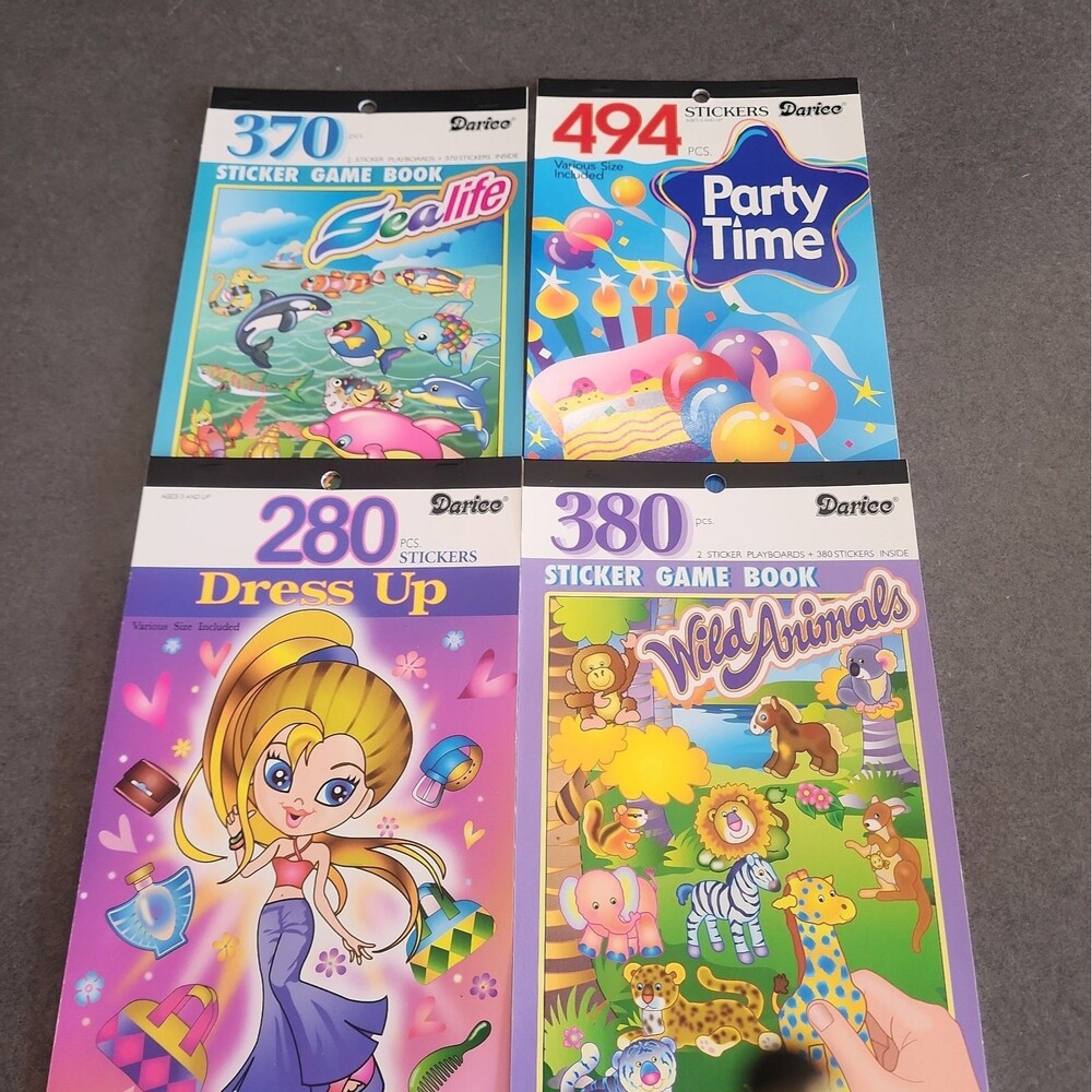 Vintage Darice Sticker Books Lot of 4 Y2K Early 2000s New Old Stock Deadstock
